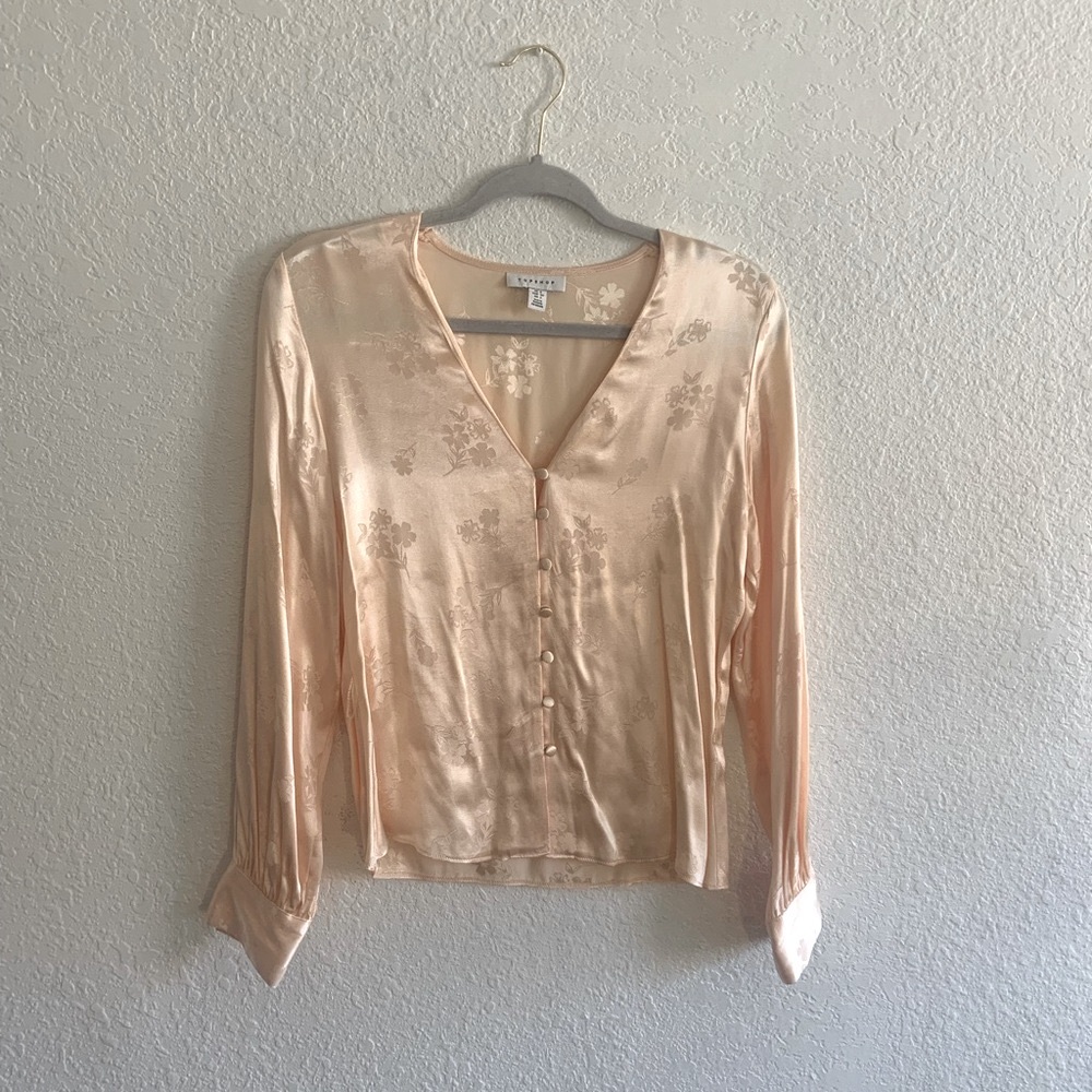 Topshop size 2 pretty pink blouse